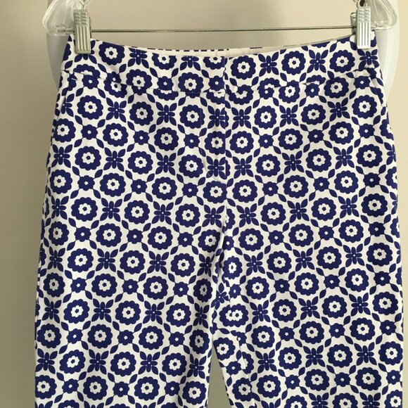 BODEN Blue White Floral Print Slit Hem Dress Pant - Picture 4 of 9